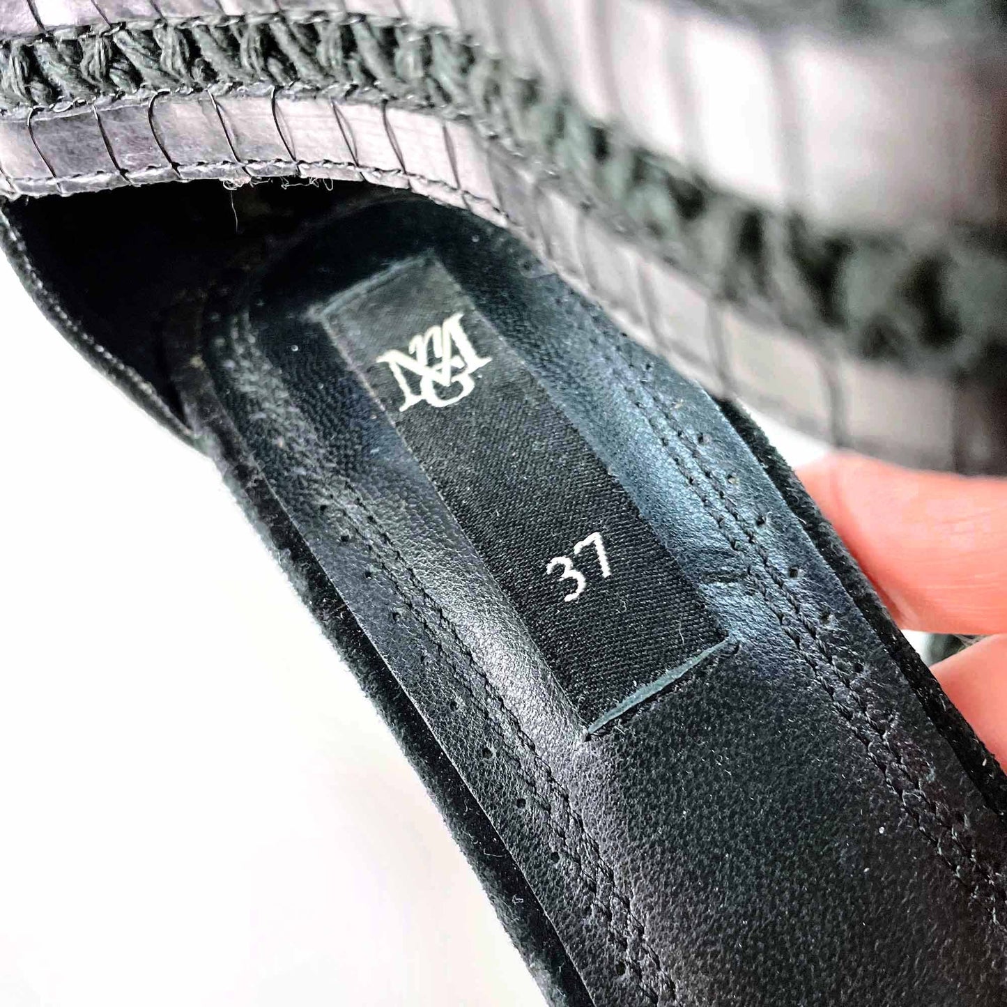 nwot mango boho tassel braided ankle strap heels - size 37