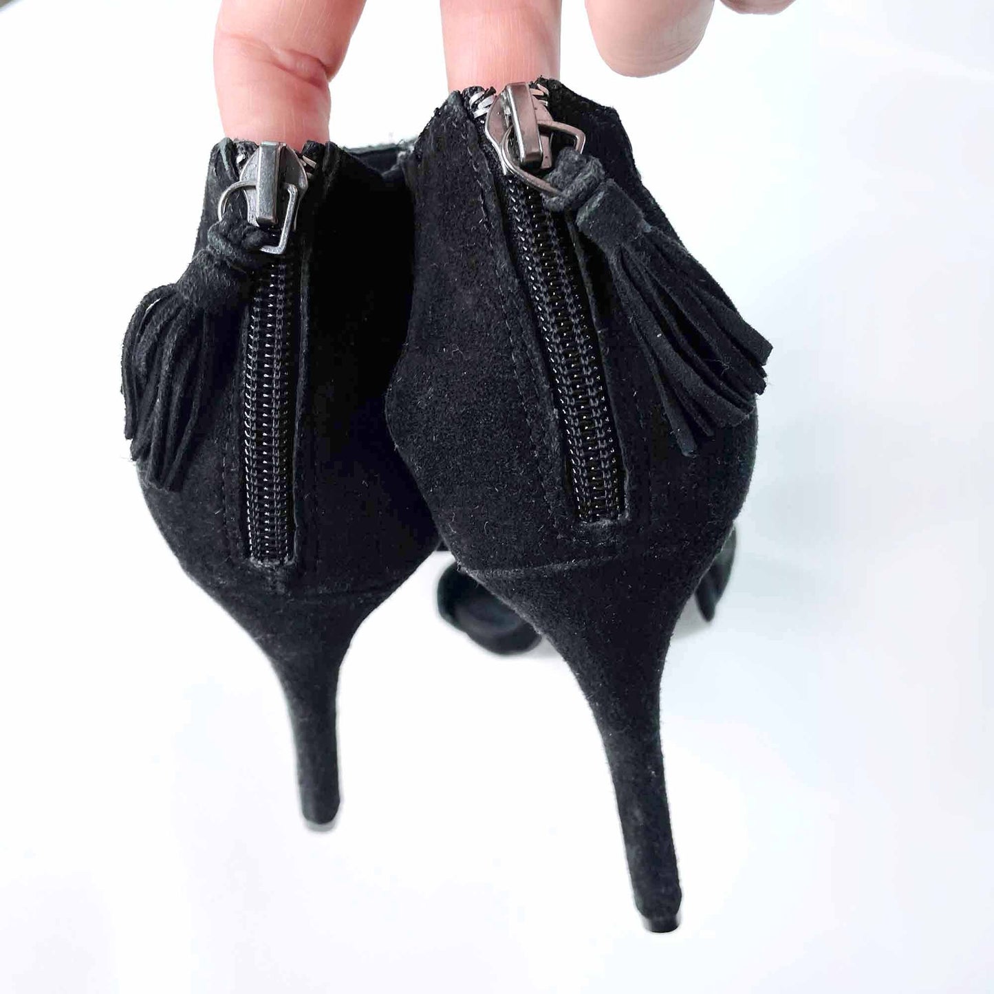 nwot mango boho tassel braided ankle strap heels - size 37