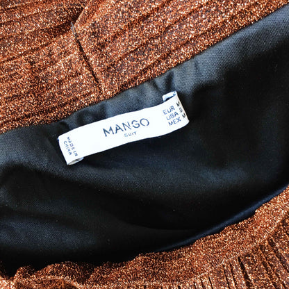 Mango metallic pleated accordion skirt - size Small