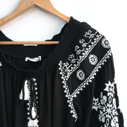 Mango Boho embroidered midi dress - size Medium - NWT