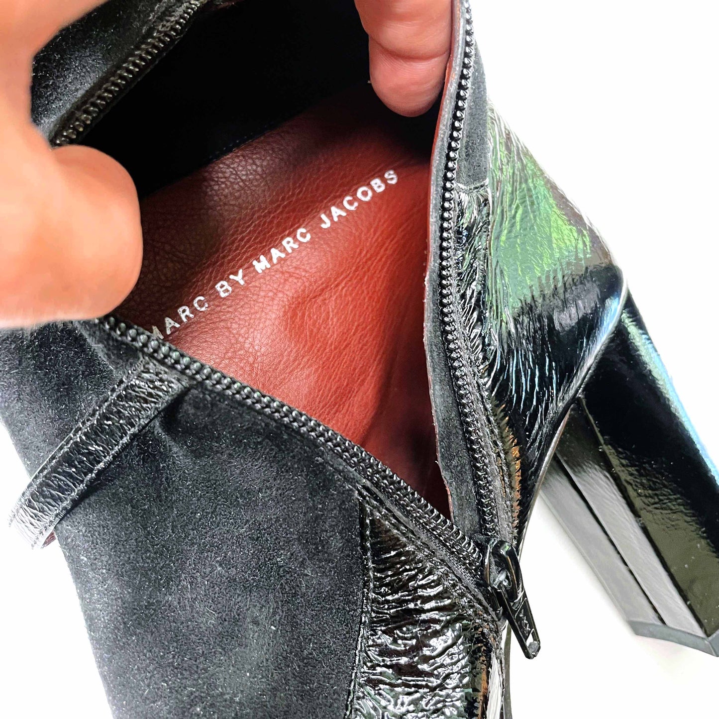 marc by marc jacobs black mary jane tall heeled boots - size 37