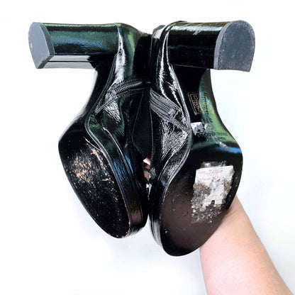 marc by marc jacobs black mary jane tall heeled boots - size 37