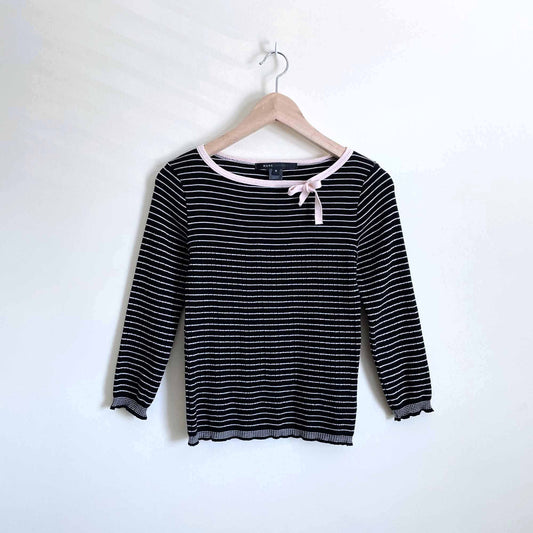 Marc Jacobs striped knit sweater with bow neckline - size Small
