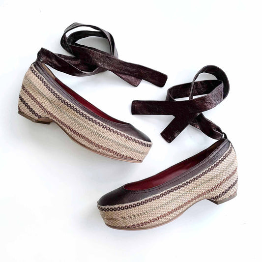 marc by marc jacobs tie wrap ballet platform espadrilles - size 37