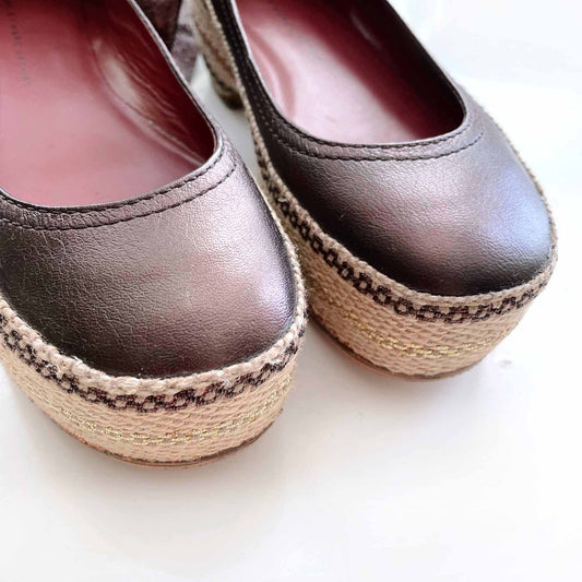 marc by marc jacobs tie wrap ballet platform espadrilles - size 37