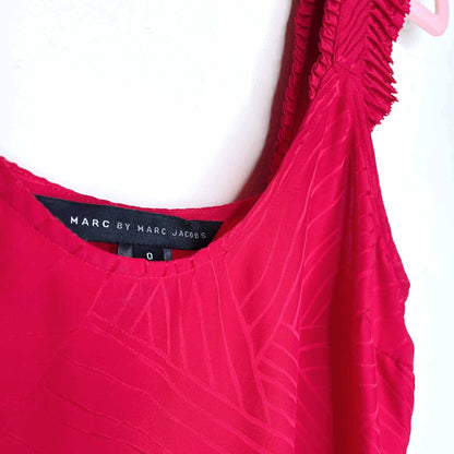 marc by marc jacobs red silk tank - size 0