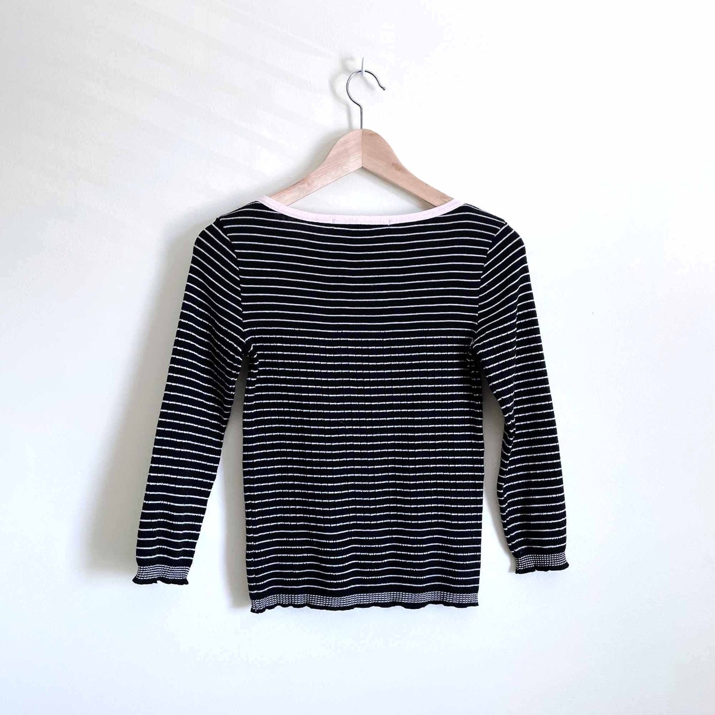 Marc Jacobs striped knit sweater with bow neckline - size Small