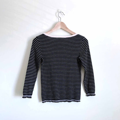 Marc Jacobs striped knit sweater with bow neckline - size Small