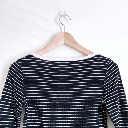Marc Jacobs striped knit sweater with bow neckline - size Small