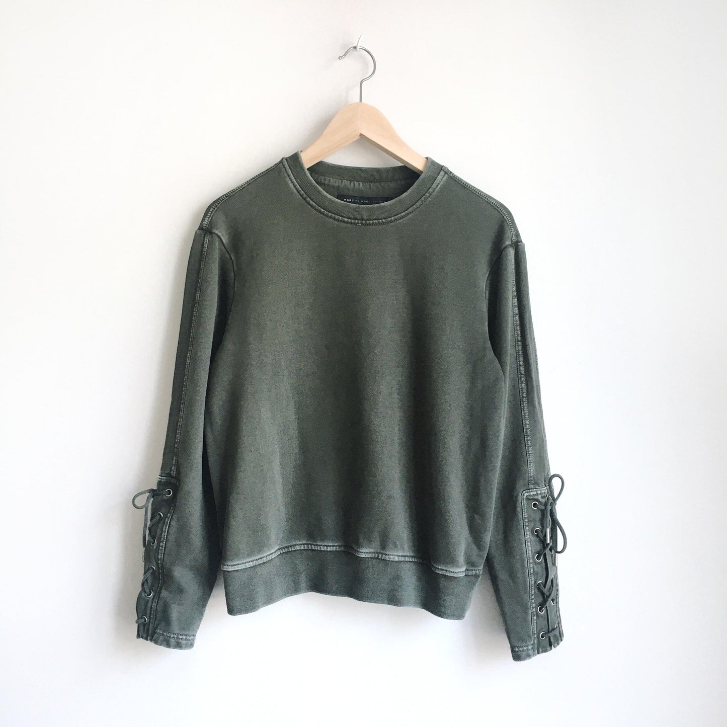 Marc Jacobs Vintage Tie Sleeve Sweatshirt In Kelp Green - size xs