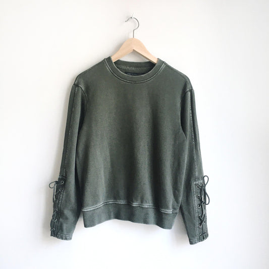 Marc Jacobs Vintage Tie Sleeve Sweatshirt In Kelp Green - size xs