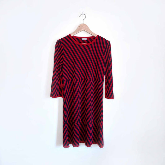 marella zig zag stripe metallic dress - size large