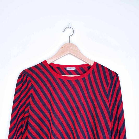 marella zig zag stripe metallic dress - size large