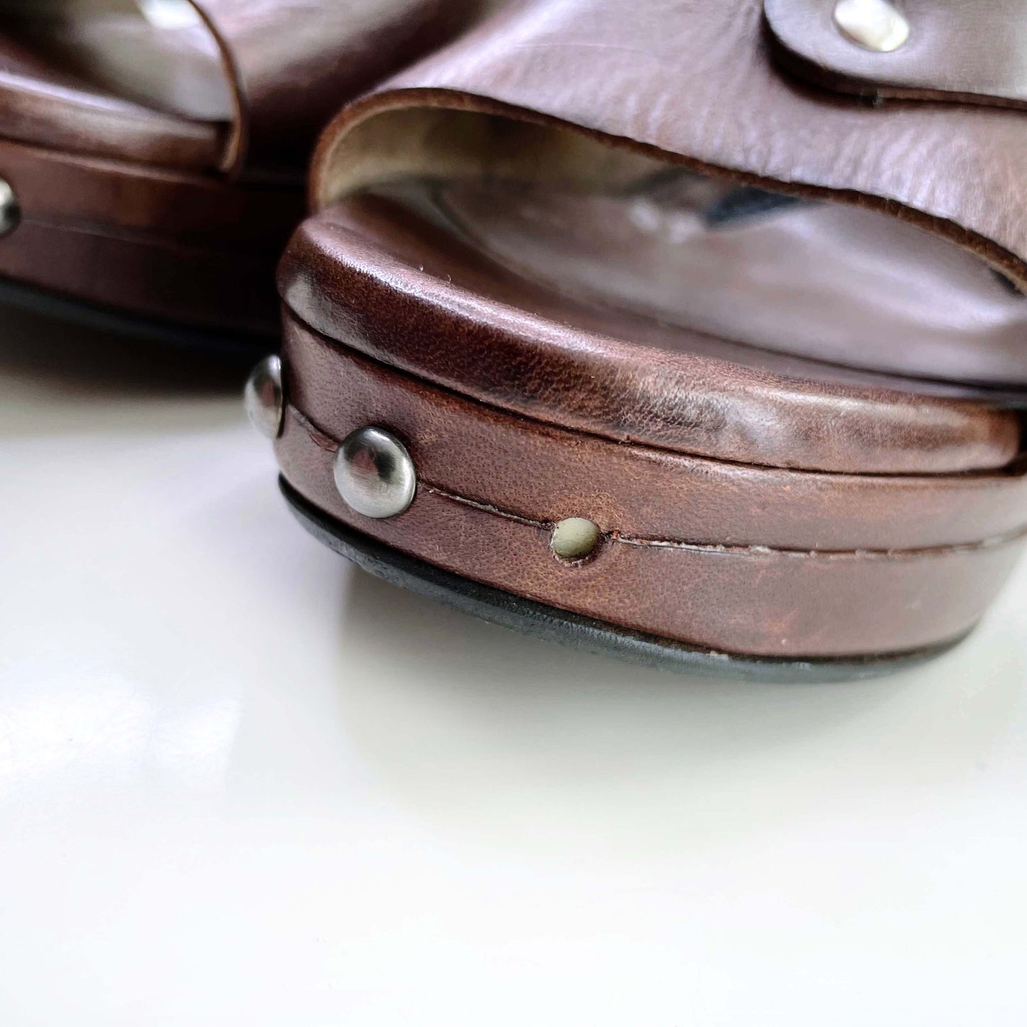 marni brown leather strappy heels - size 35