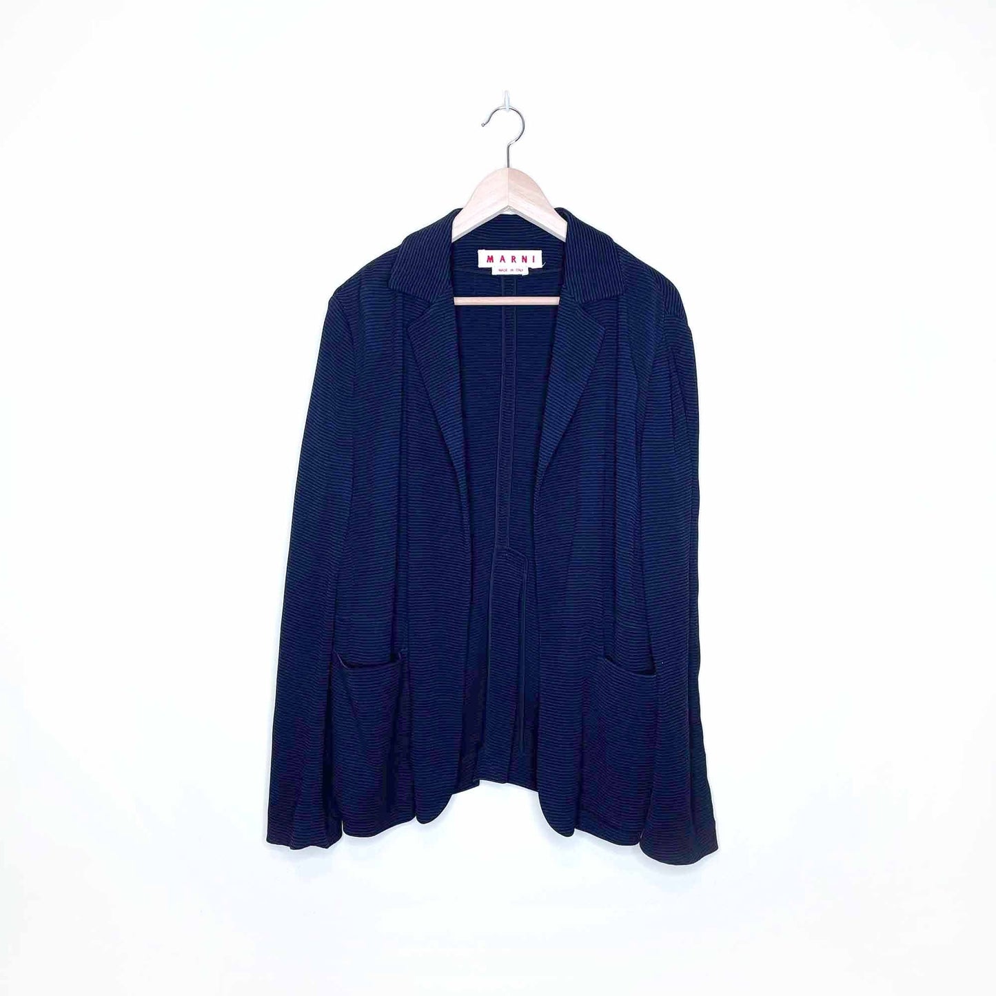 marni ribbed open viscose-cotton blazer jacket - size 44