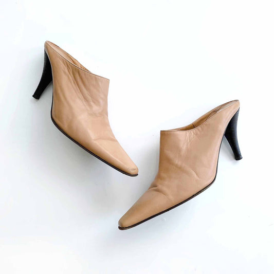 martinez valero tan leather mules - size 7