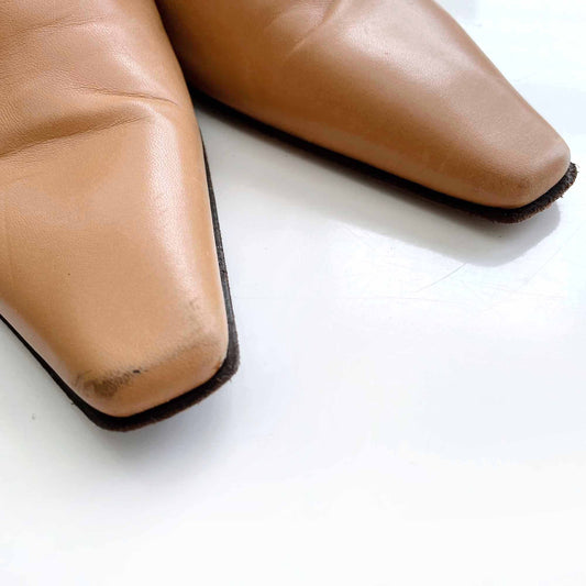 martinez valero tan leather mules - size 7