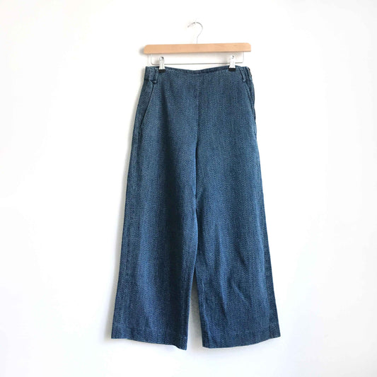 Massimo Dutti high rise ribbed denim culottes - size 6