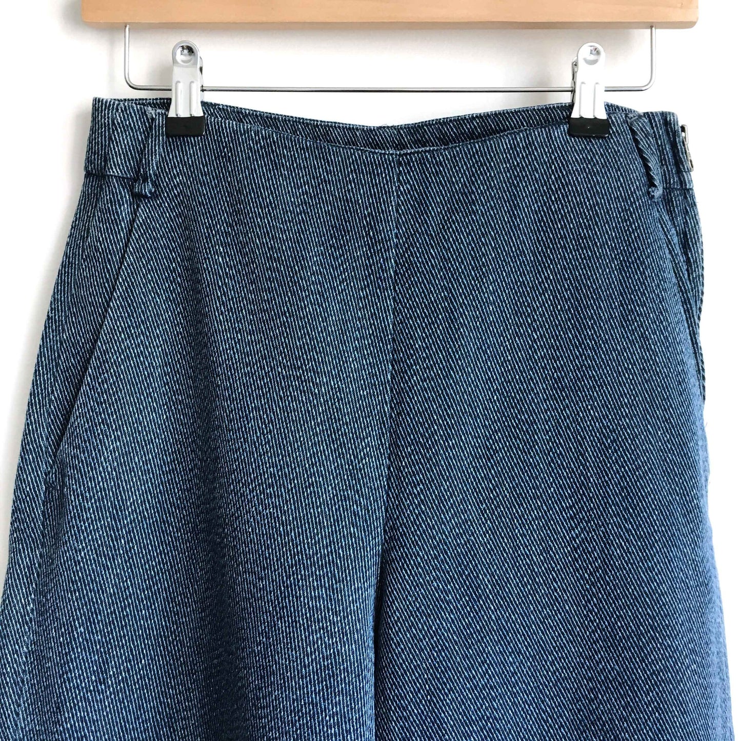 Massimo Dutti high rise ribbed denim culottes - size 6