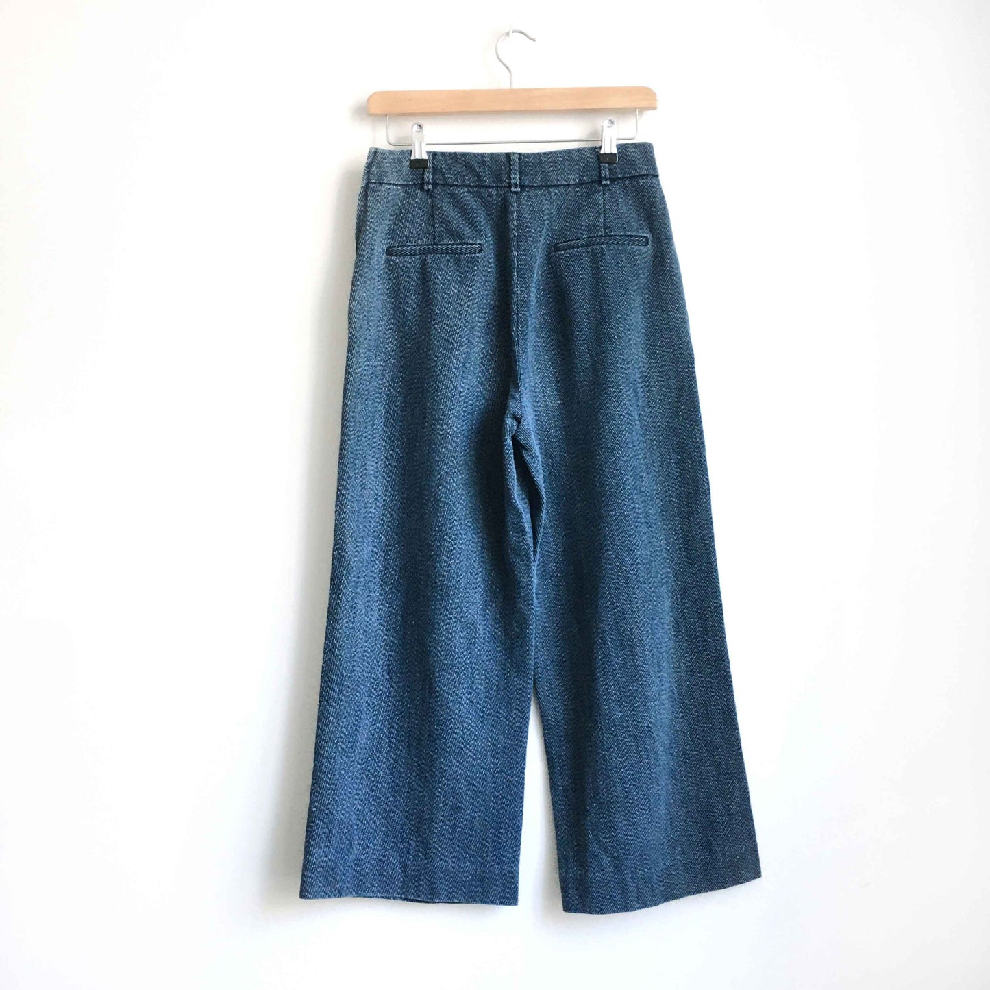 Massimo Dutti high rise ribbed denim culottes - size 6
