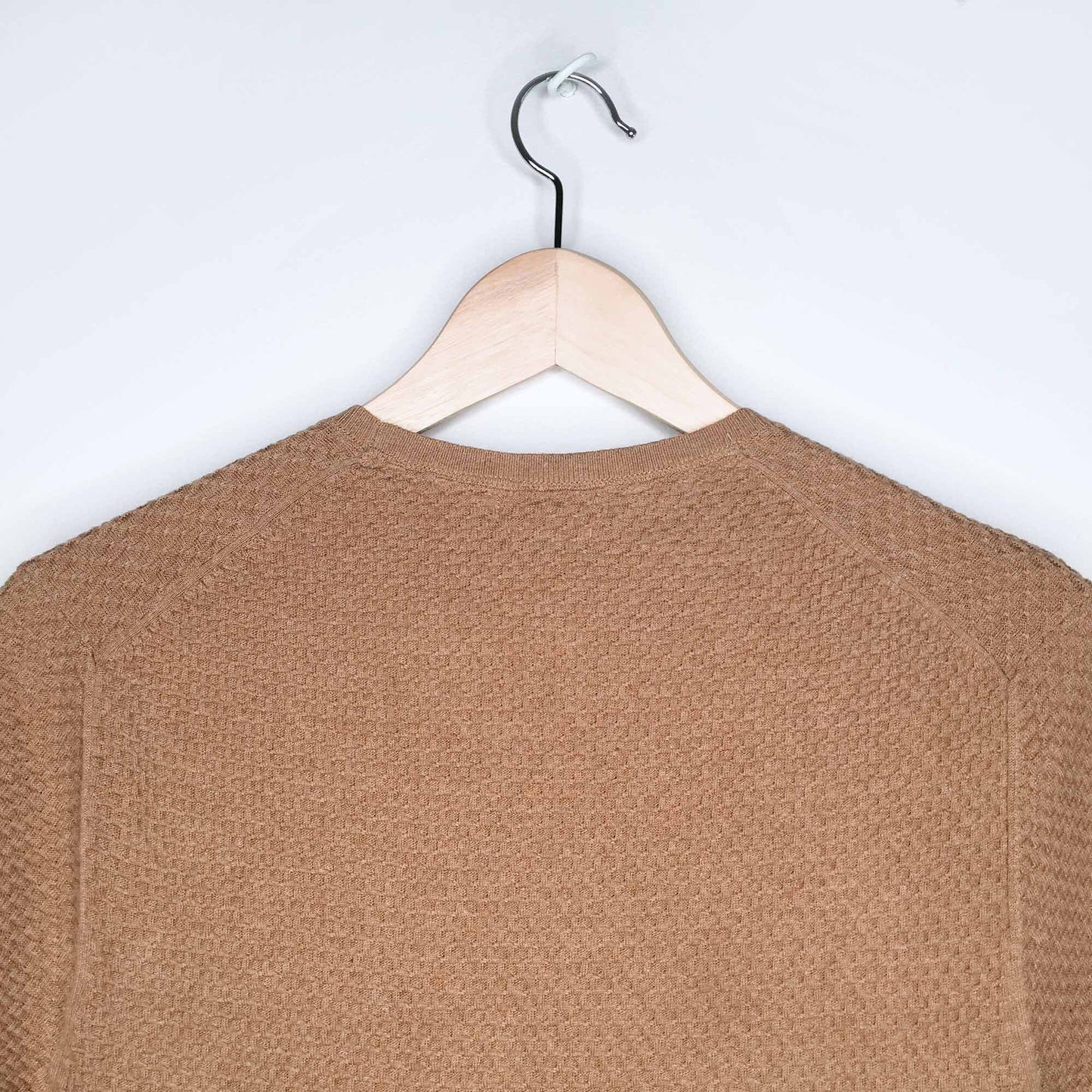 Massimo Dutti short sleeve camel knit sweater - size Medium