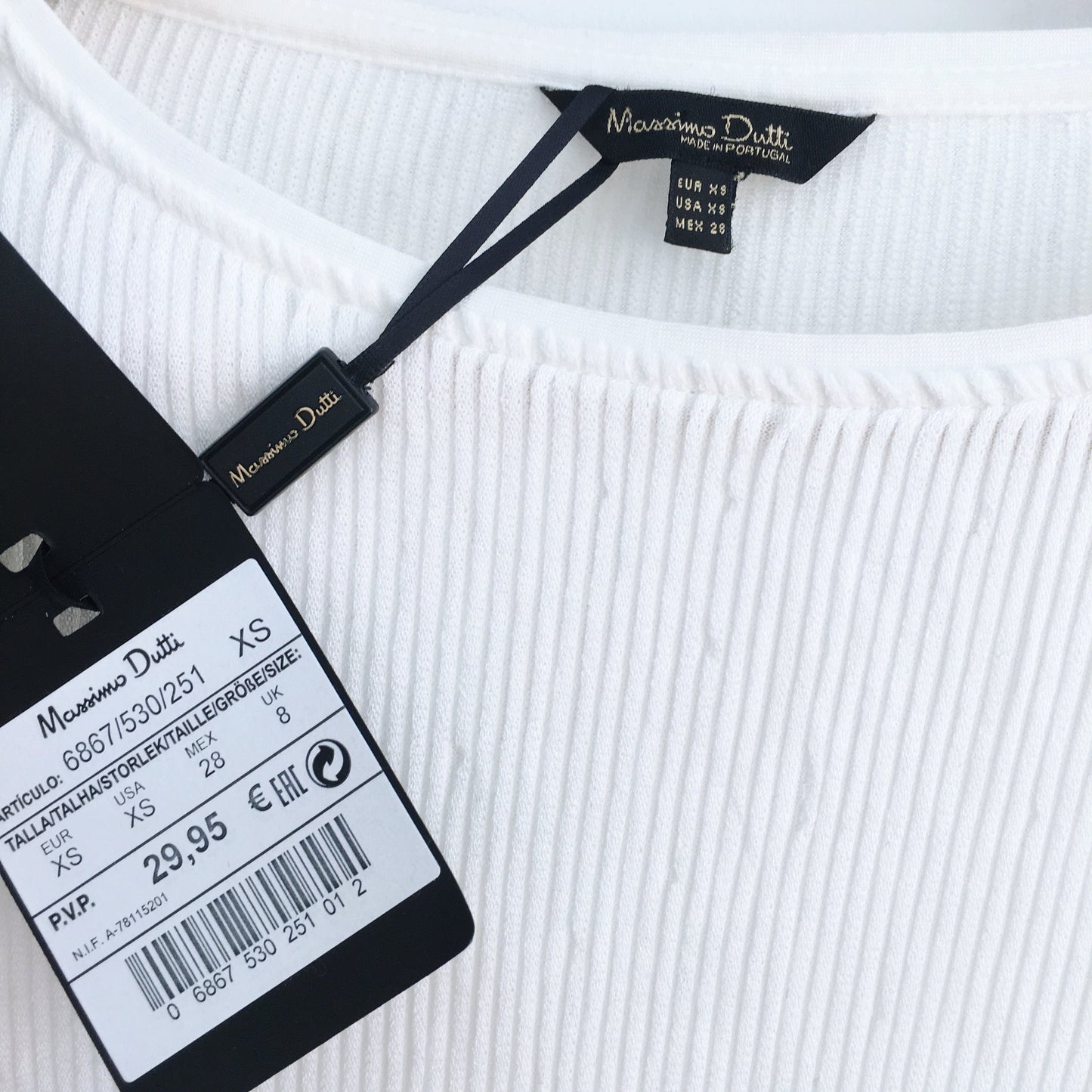 Massimo Dutti Ribbed Long Sleeve - size xs