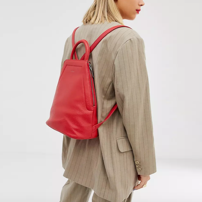 matt n nat vegan leather chanda red backpack