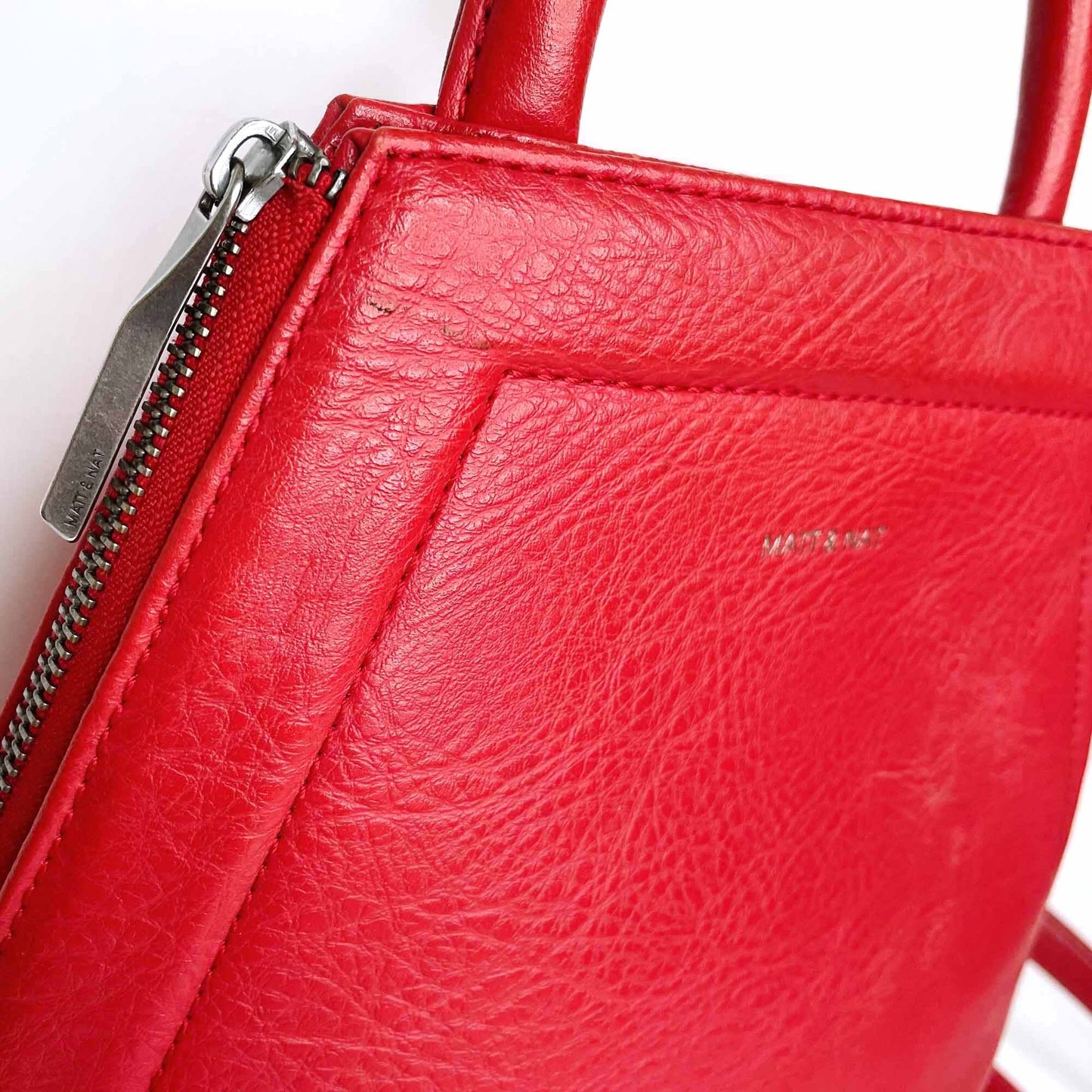 matt n nat vegan leather chanda red backpack