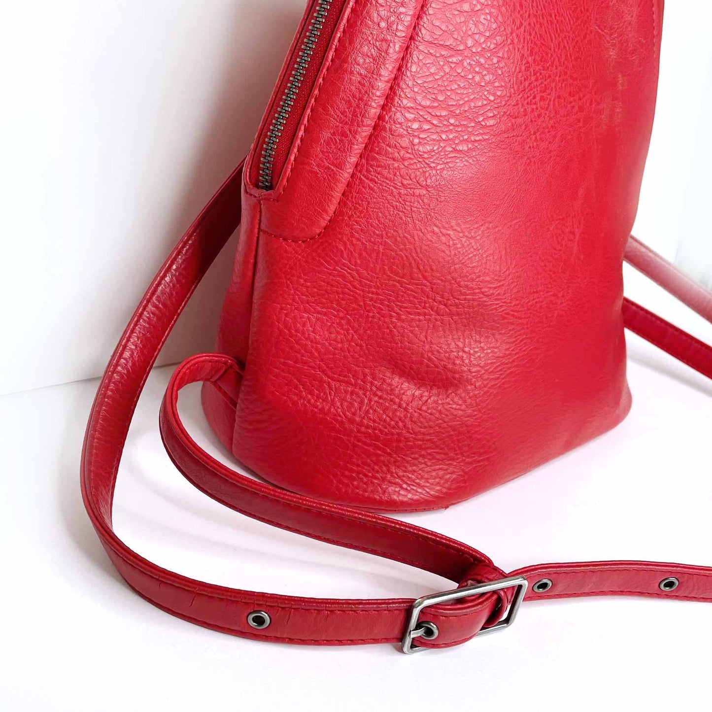 matt n nat vegan leather chanda red backpack