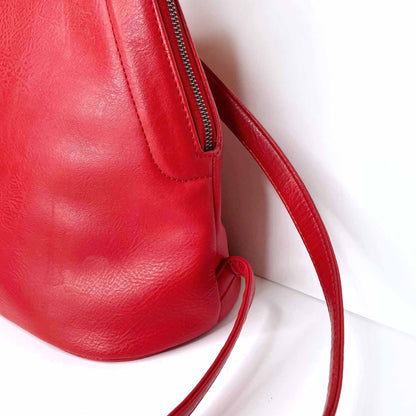 matt n nat vegan leather chanda red backpack