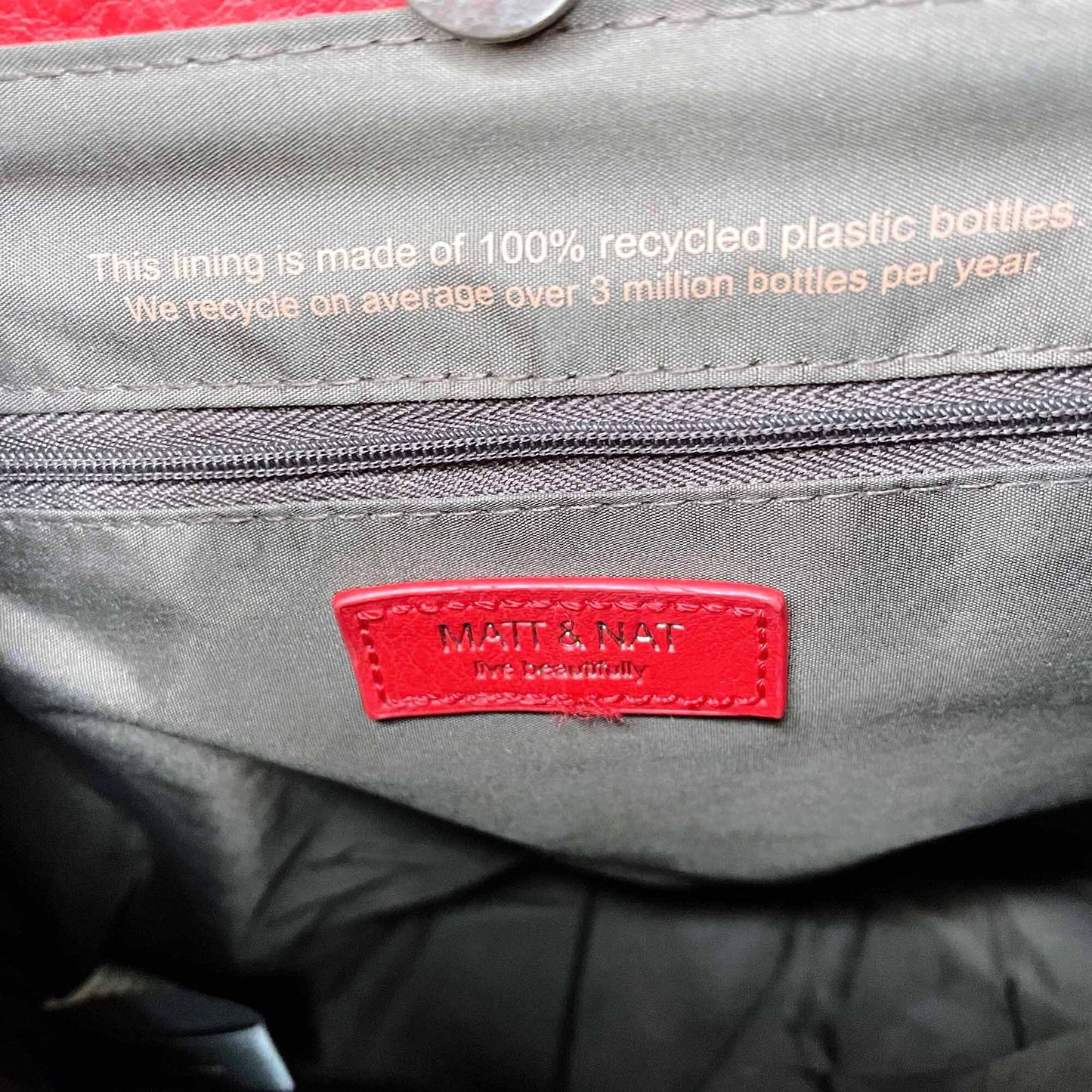 matt n nat vegan leather chanda red backpack