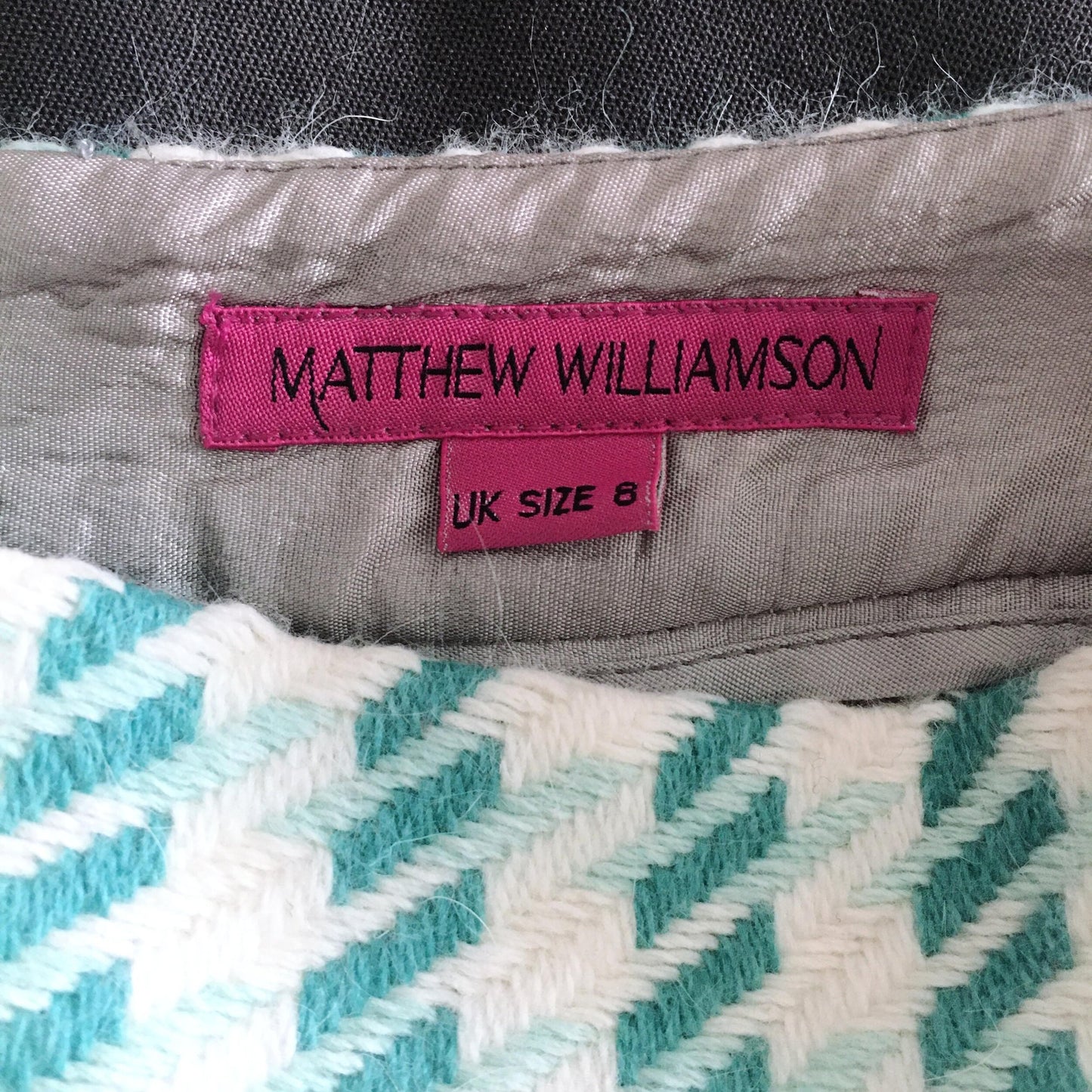 matthew williamson houndstooth midi skirt - size 8