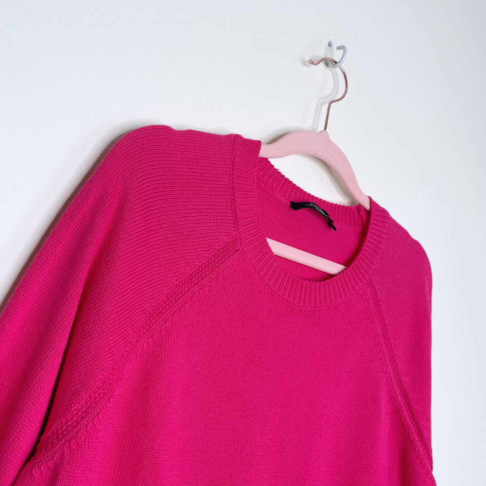 weekend max mara pink relaxed-fit knit sweater - size medium