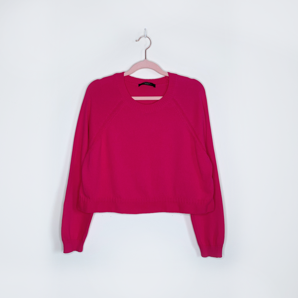 weekend max mara pink relaxed-fit knit sweater - size medium