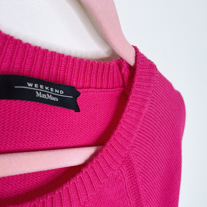 weekend max mara pink relaxed-fit knit sweater - size medium