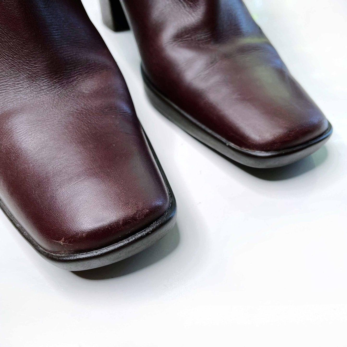 max mara leather square toe heeled boot - size 37