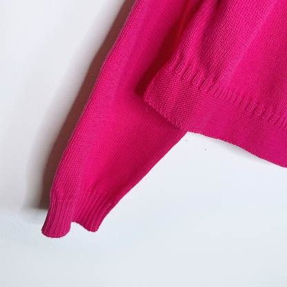 weekend max mara pink relaxed-fit knit sweater - size medium