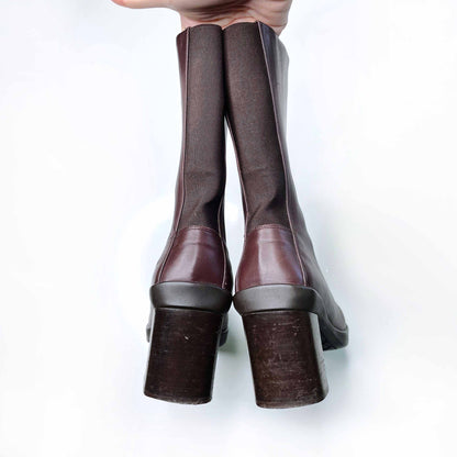 max mara leather square toe heeled boot - size 37