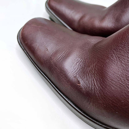 max mara leather square toe heeled boot - size 37