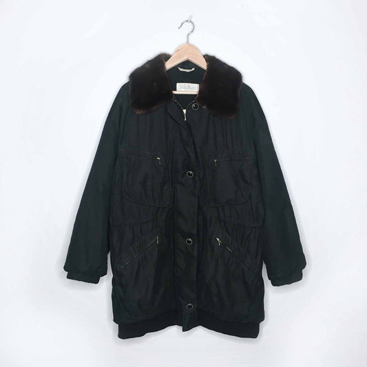 Vintage Max Mara puff jacket with fur collar - size 8