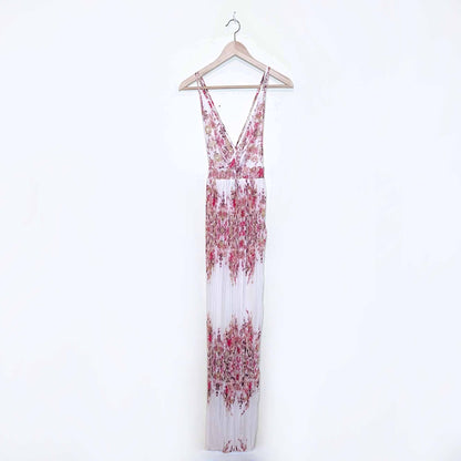 sheinside floral summer maxi dress - size small