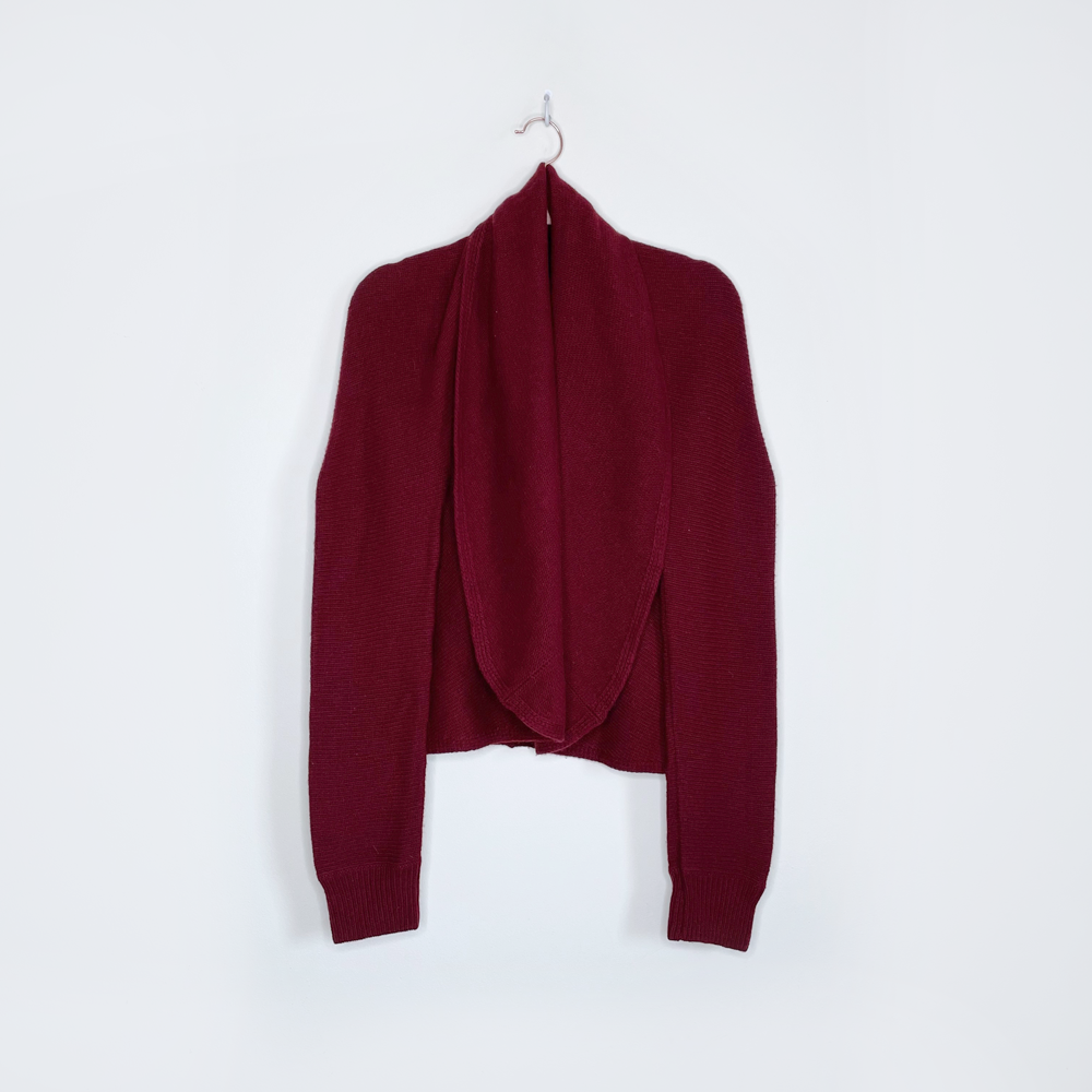max mara red wool shawl cardigan sweater - size medium