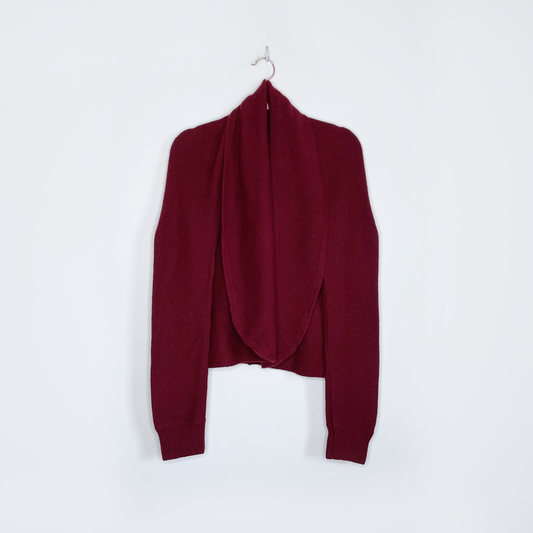 max mara red wool shawl cardigan sweater - size medium