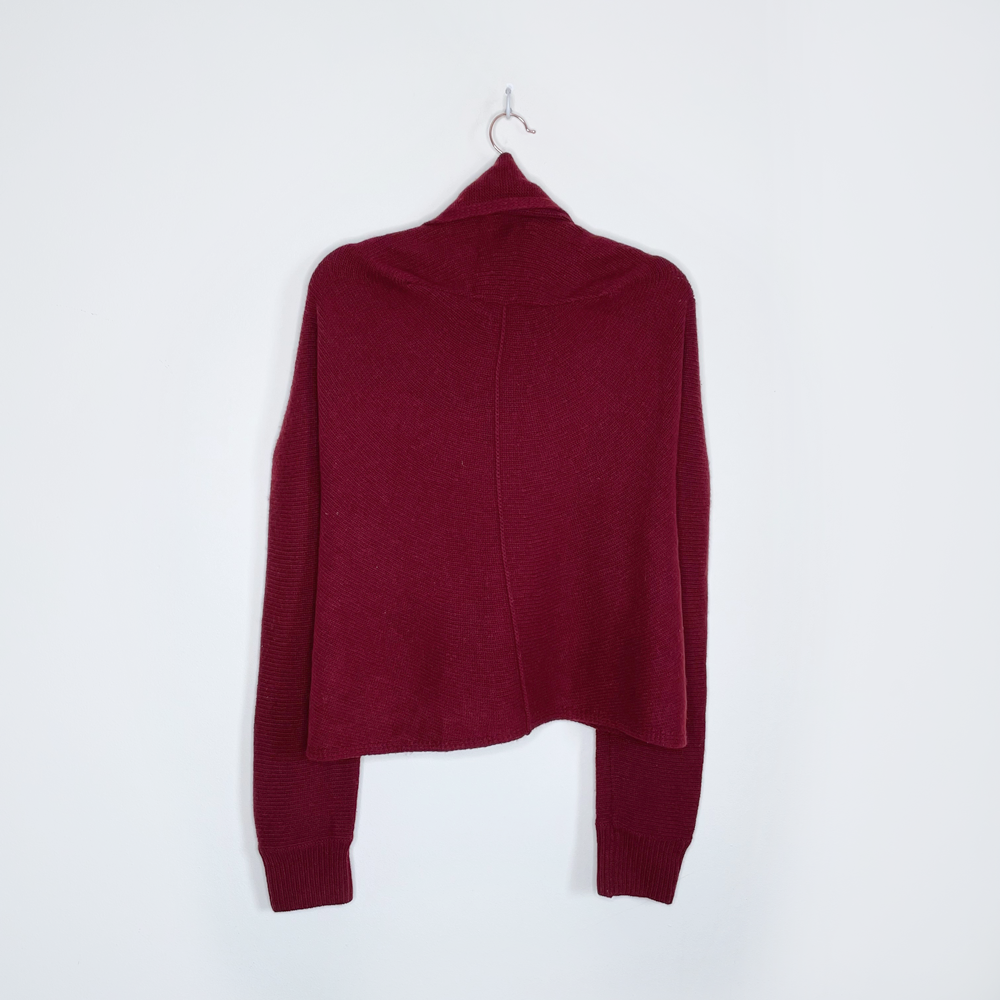 max mara red wool shawl cardigan sweater - size medium