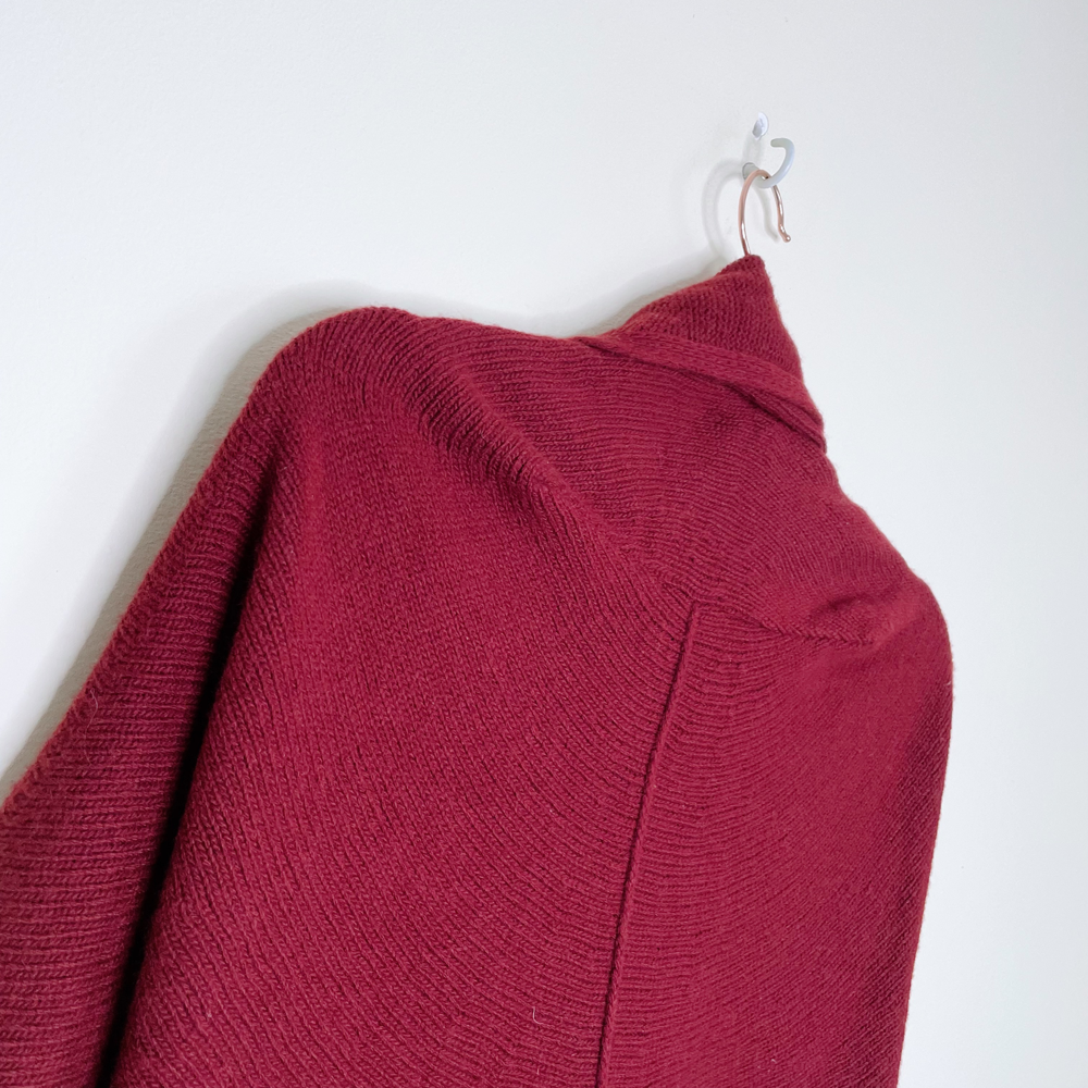 max mara red wool shawl cardigan sweater - size medium