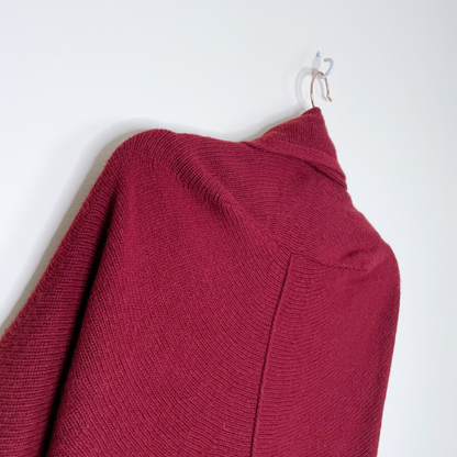 max mara red wool shawl cardigan sweater - size medium