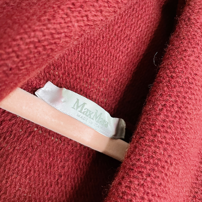 max mara red wool shawl cardigan sweater - size medium