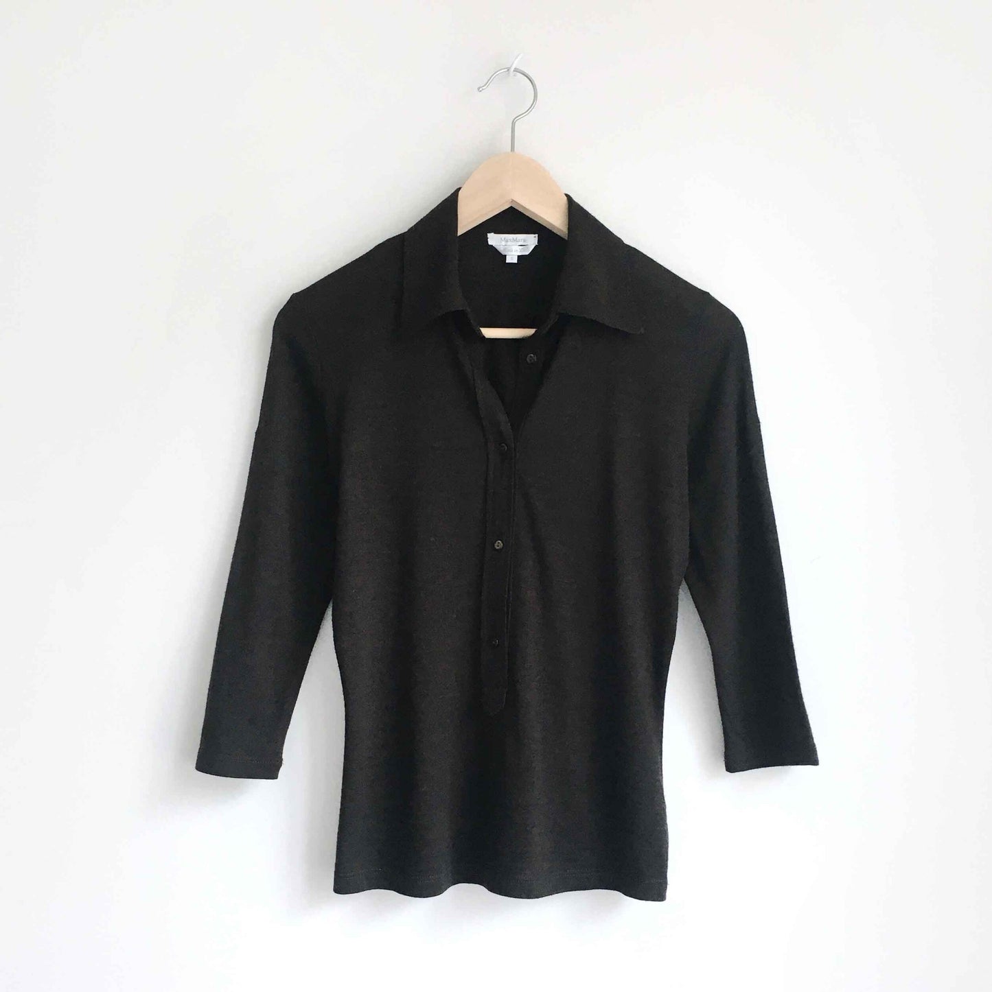 Max Mara wool-silk collared shirt - size Small