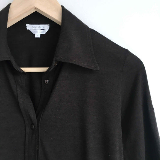 Max Mara wool-silk collared shirt - size Small