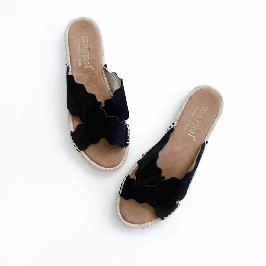 maypol suede criss-cross espadrilles sandals - size 40